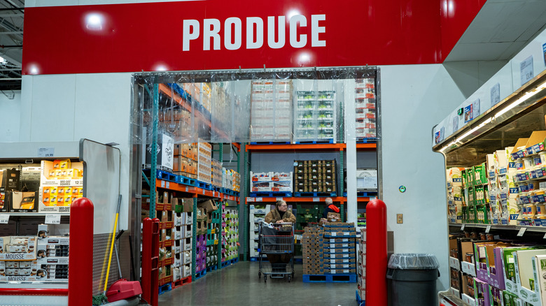 Entrance to a produce section at Costco