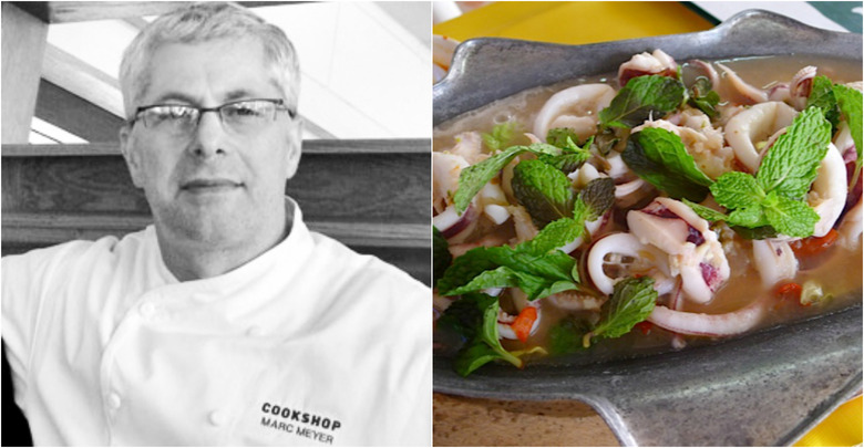 Marc Meyer's favorite meal in Thailand was steamed squid in broth with mint from a street vendor.
