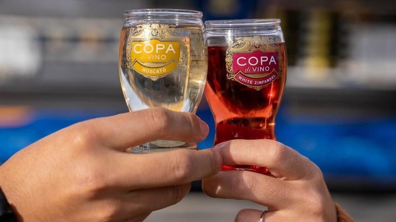 Toasting with Copa di Vino cups