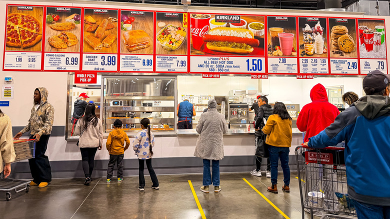 Shoppers at a Costco food court