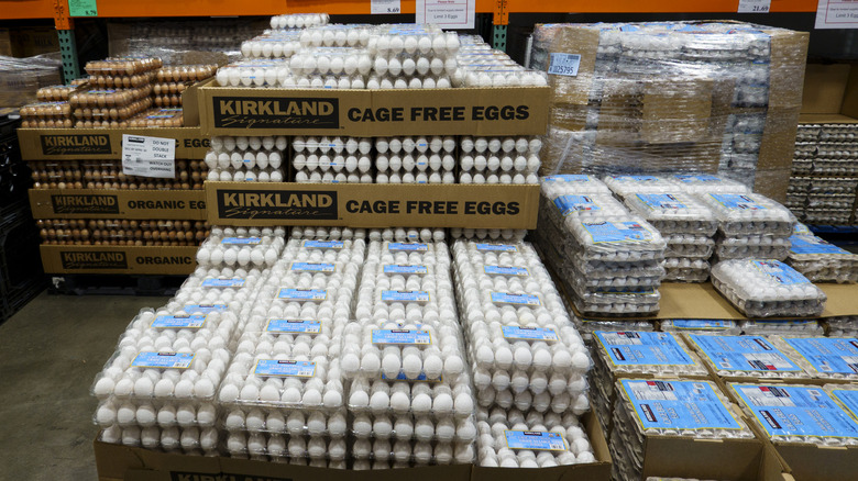 Pallets of Kirkland Signature eggs