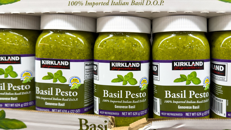 Display of Kirkland Signature Basil Pesto