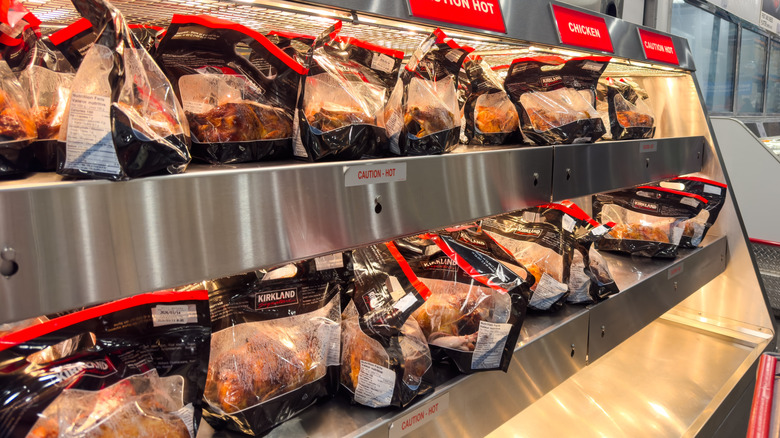 Display of Kirkland Signature Rotisserie Chickens