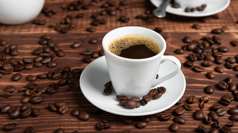 prepared cup of coffee