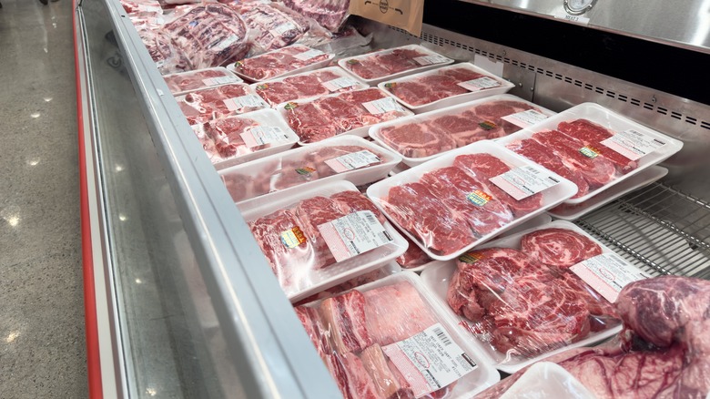 Kirkland Signature Beef on display at a Costco