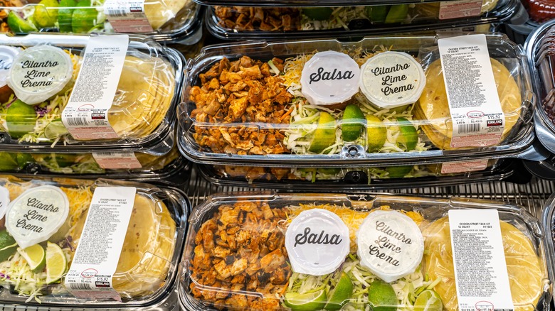 Costco chicken street tacos in packaging