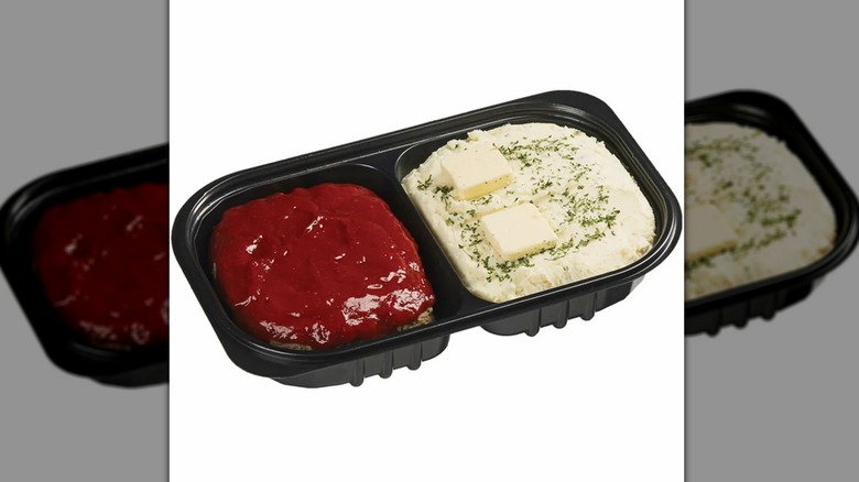 Costco meatloaf and mashed potatoes in packaging