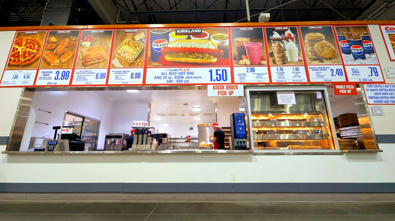 Food court counter inside Costco