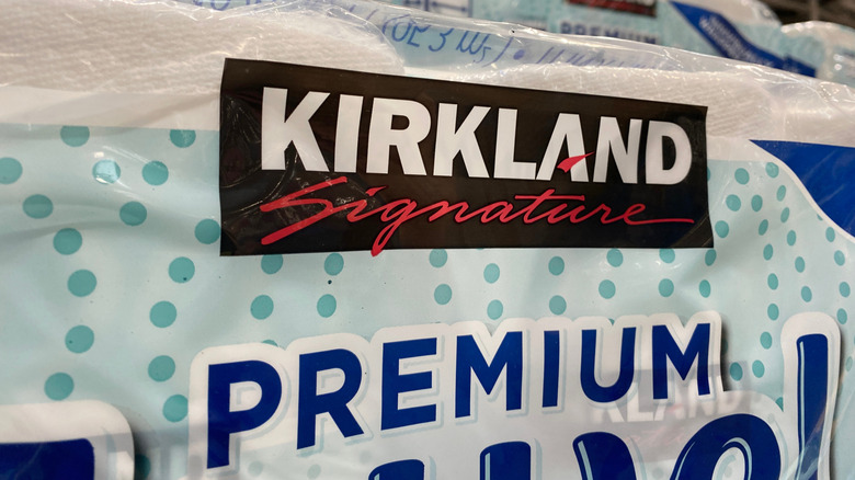 Close-up of Kirkland Signature paper towels