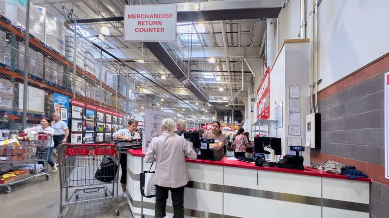 Merchandise return counter inside Costco