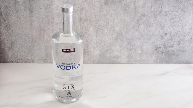 Kirkland American Vodka bottle.