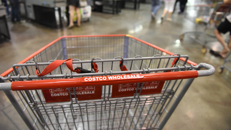 costco shopping cart in warehouse