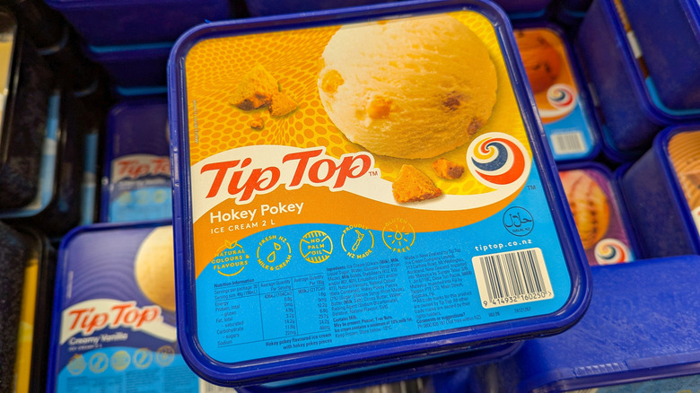 Tip Top Hokey Pokey ice cream tub.