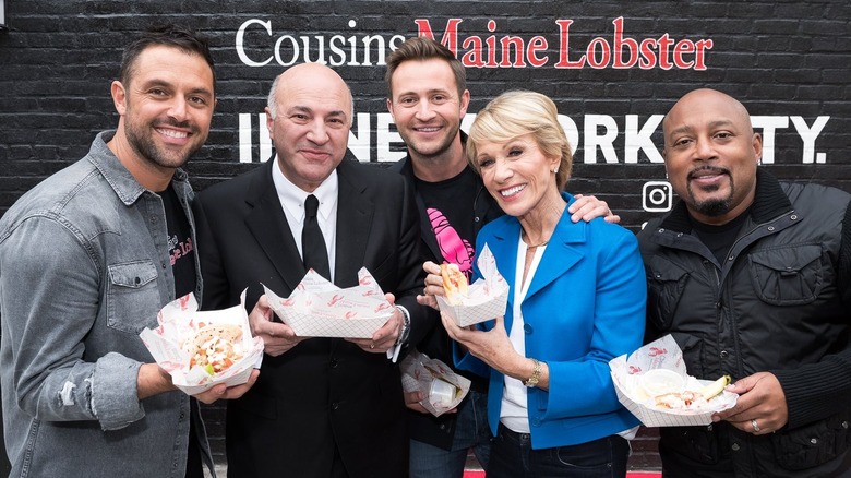cousins maine lobster owners with cast of shark tank