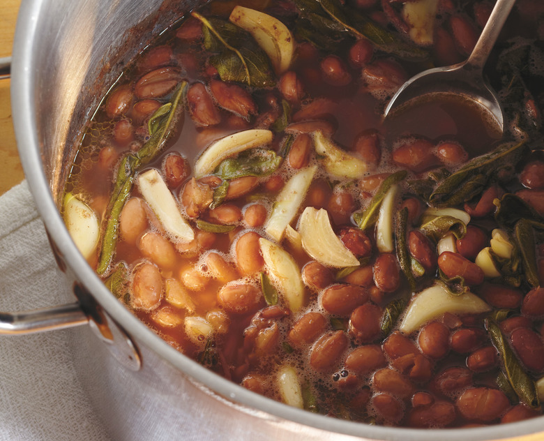 Cranberry Beans With Charred Peppers And Mustard Greens Recipe