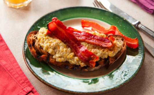 Creamed Corn With Crispy Bacon On Sourdough Bread Recipe