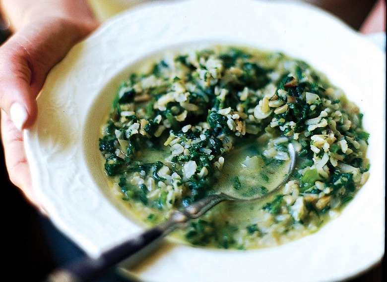 Creamy Risotto-Style Brown Rice With Spring Greens And Asiago Recipe