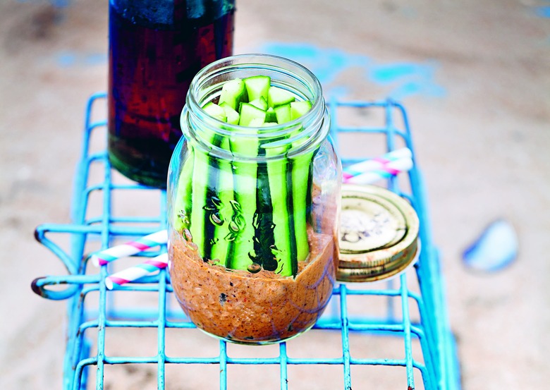 Change up your satay game this summer with cucumber spears.