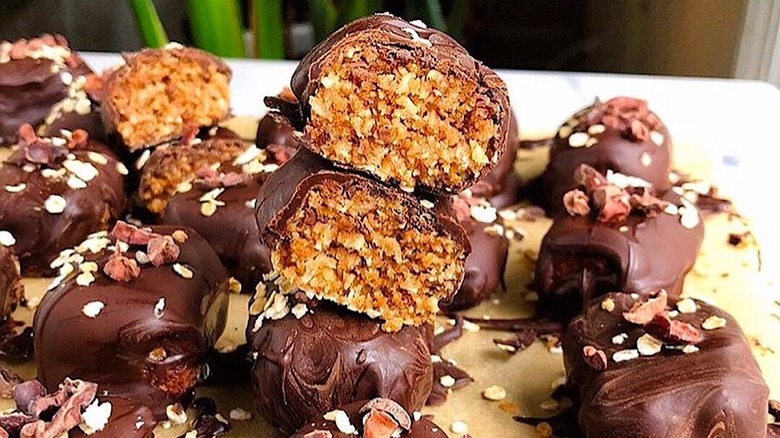 Chocolate covered no-bake bites from Creation Nation