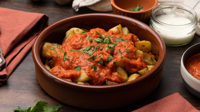 patatas bravas in bowl