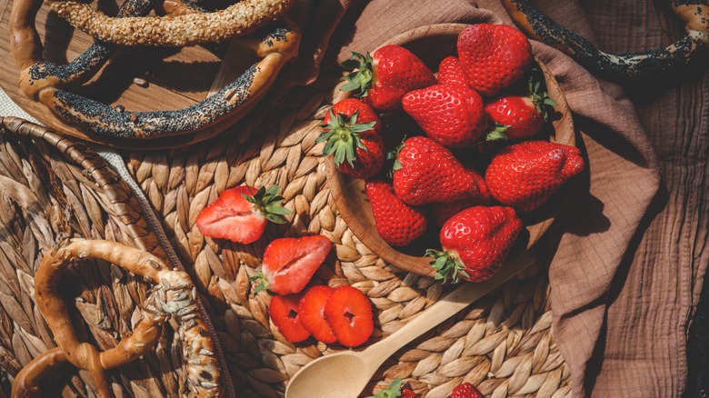 Strawberries and Fresh Baked Pretzels