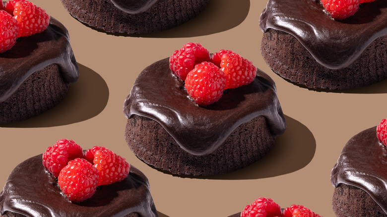 Kourtney's Flourless Chocolate Cake for Crumbl appears in collated multiples