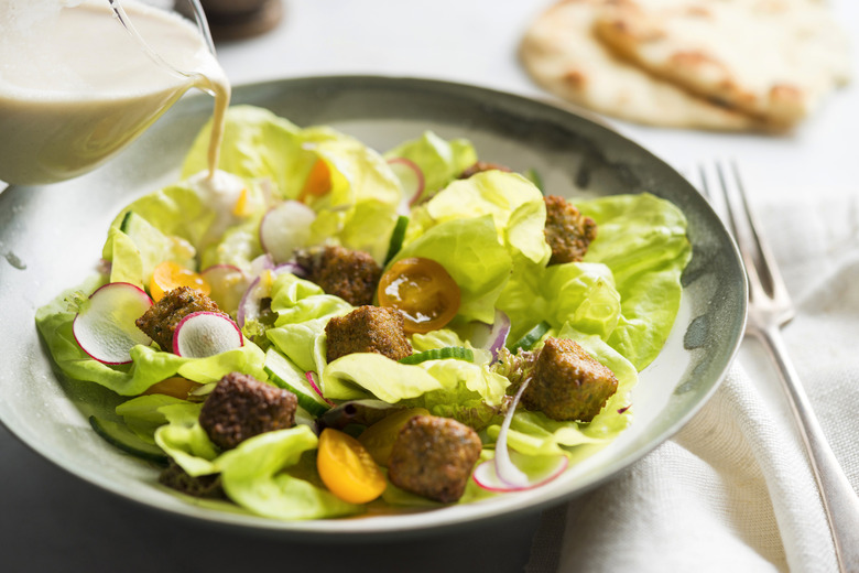 Crunch Into This Falafel Crouton Salad Recipe