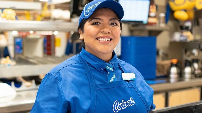 A smiling Culver's employee.