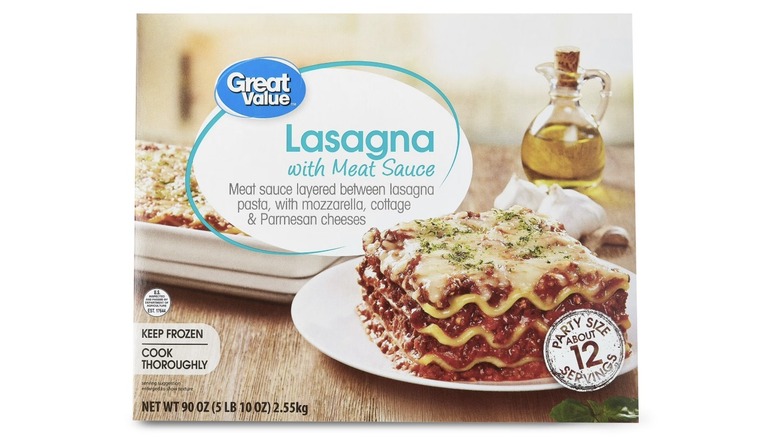 Package of Great Value Lasagna