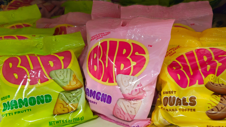 Assorted flavors of Bubs gummy candies.