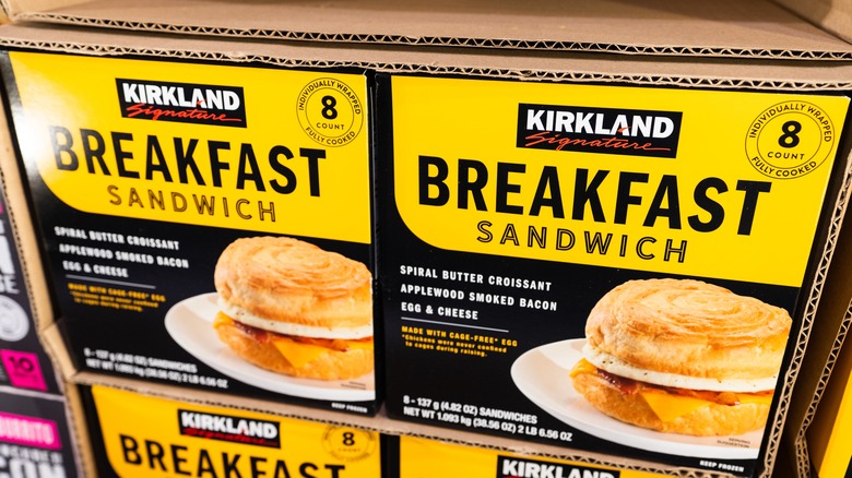 boxes of Kirkland Breakfast Sandwiches