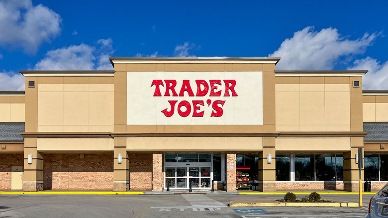 Trader Joe's storefront with empty parking lot