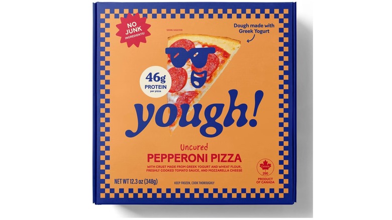 Yough! Uncured Pepperoni Frozen Pizza box.
