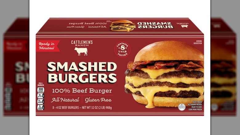 Box of Aldi smash burgers