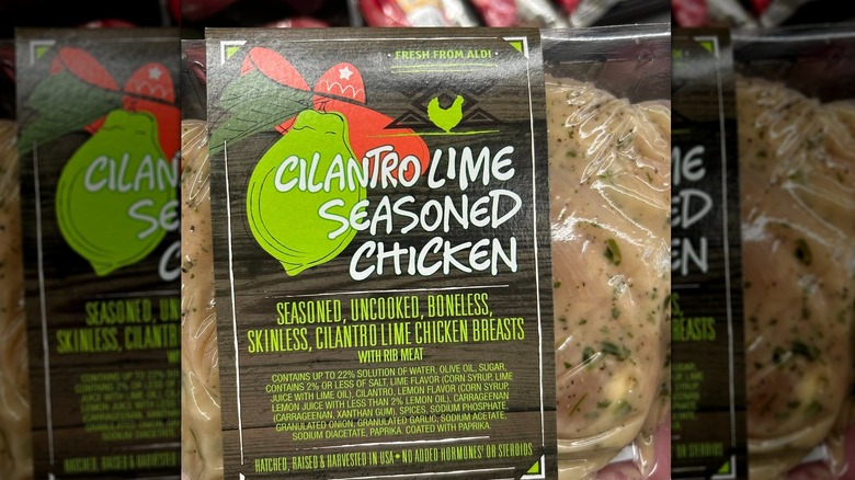 Package of Aldi's cilantro lime seasoned chicken