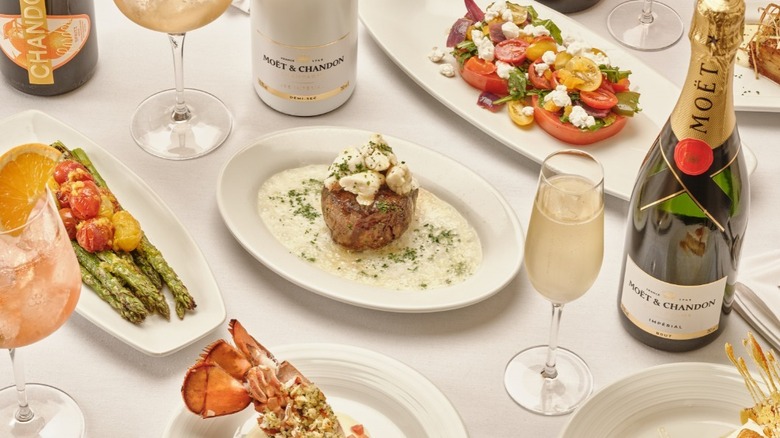 A Moët & Chandon TasteMaker Dinner with steak and lobster at Ruth's Chris.