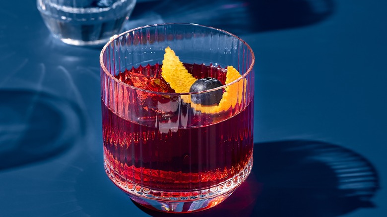negroni on a blue background