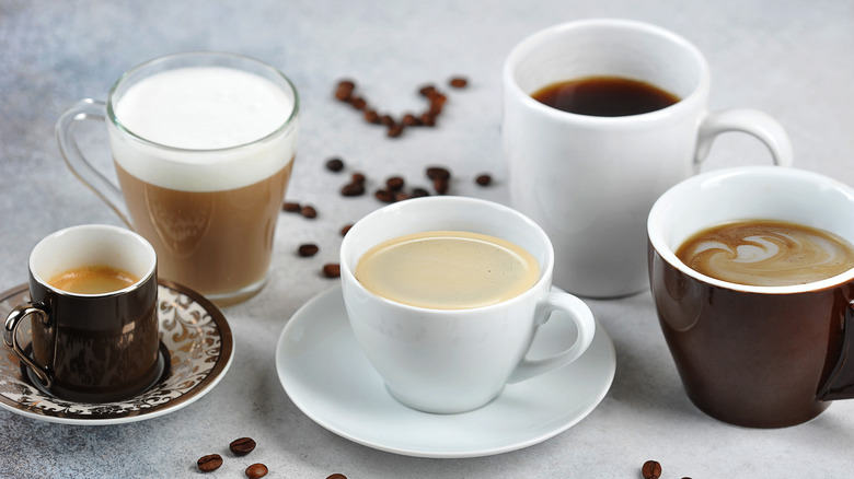 Different coffee drinks