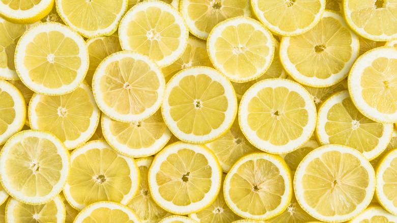 Lemon slices on display 