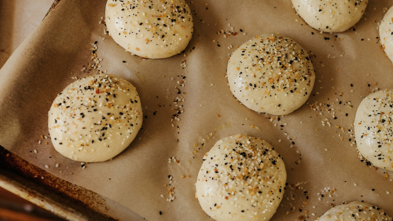 buns topped with everything bagel seasoning