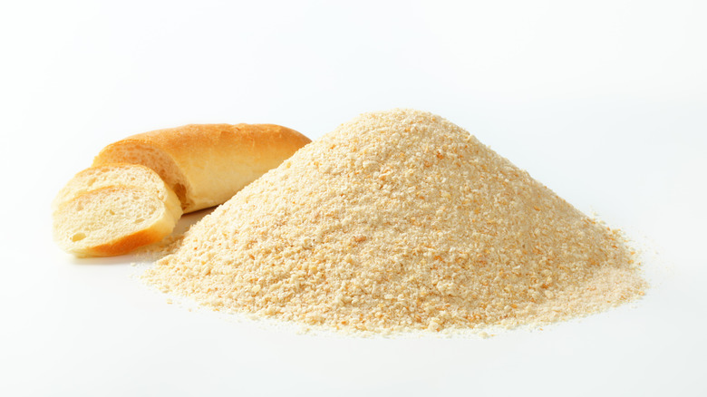 Pile of bread crumbs