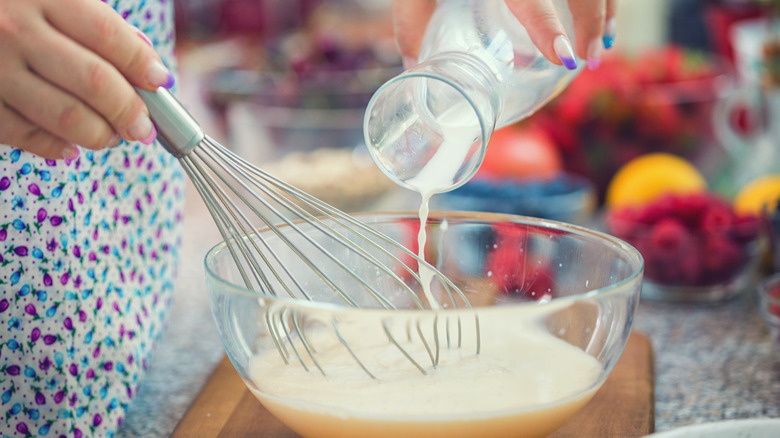 pouring buttermilk