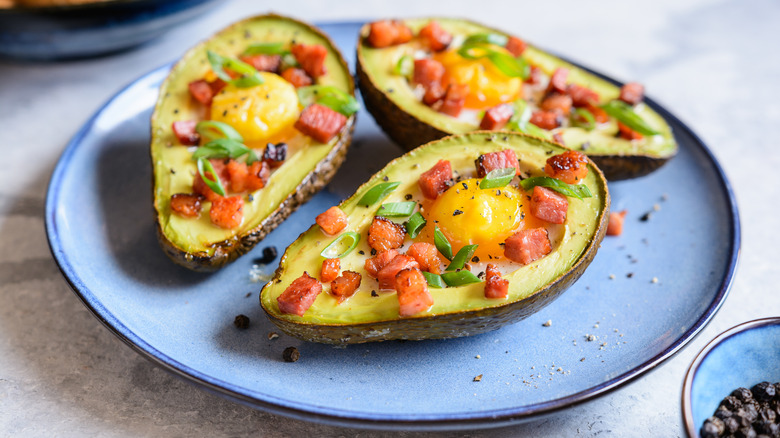 Egg-filled avocado halves