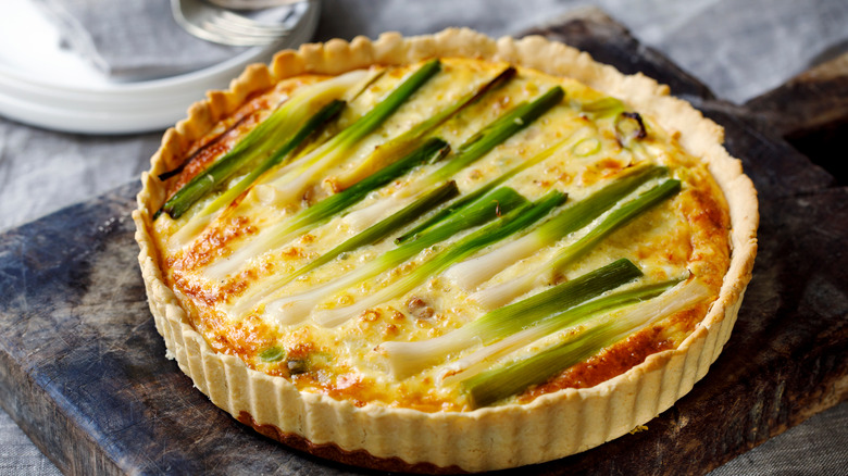 Potato and leek quiche