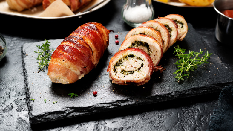 potato stuffed chicken roulade