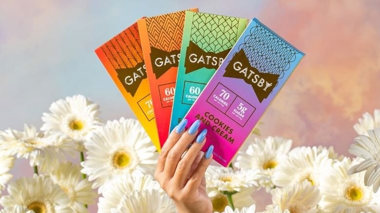 Person holding Gatsby Chocolates
