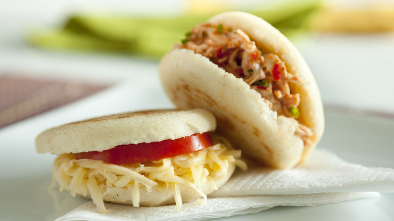 Arepas stuffed with cheese and eggs 