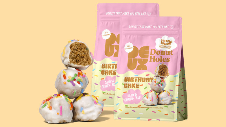 Deux vegan gluten-free birthday cake donut holes
