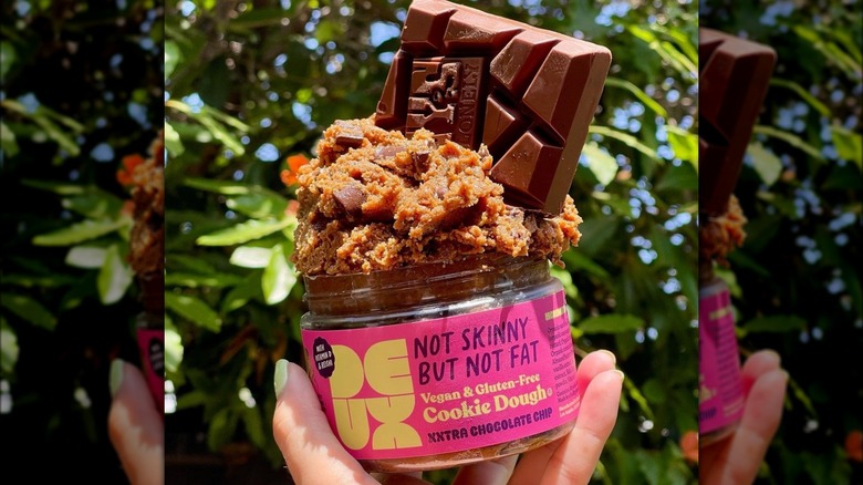 Deux cookie dough with extra chocolate chips