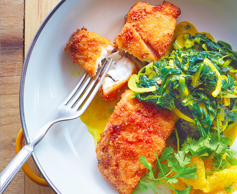 Red Lentil-Crusted Grouper With Saag Recipe